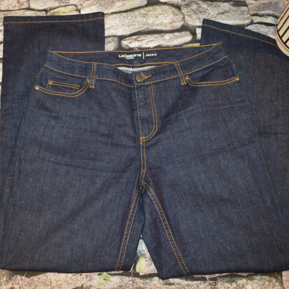 Liz Claiborne Womens Blue Wide Leg Jeans Size 10